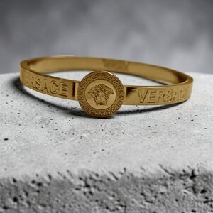 Gold Medusa Bangle Bracelet